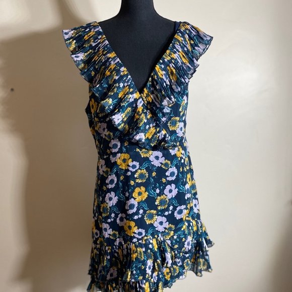 REVOLVE Ruffle Floral Mini Dress Light it Up TALULAH LA MAISON SZ XXL NWT!! - Picture 6 of 14